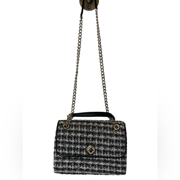 Kate Spade Natalia Tweed Medium Flap Front Chain Strap Shoulder Bag - Picture 4 of 13